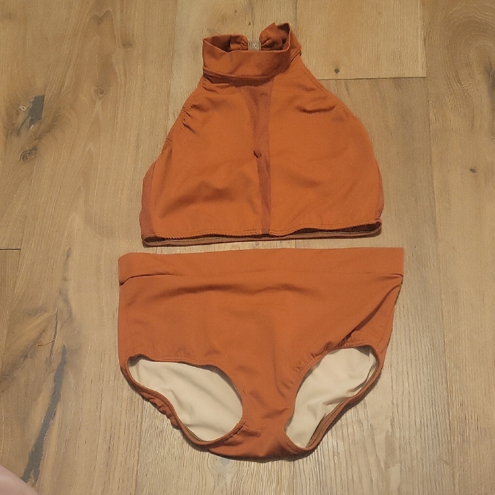 Custom Made Burnt Orange/ Rust/ Copper Dance 2 Piece Leotard Size Adult Large
